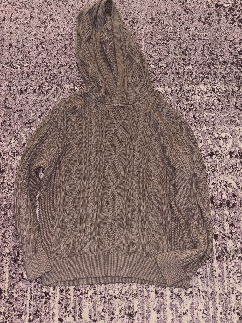 GAP boys  Cable Knit Hooded Sweater - Taupe